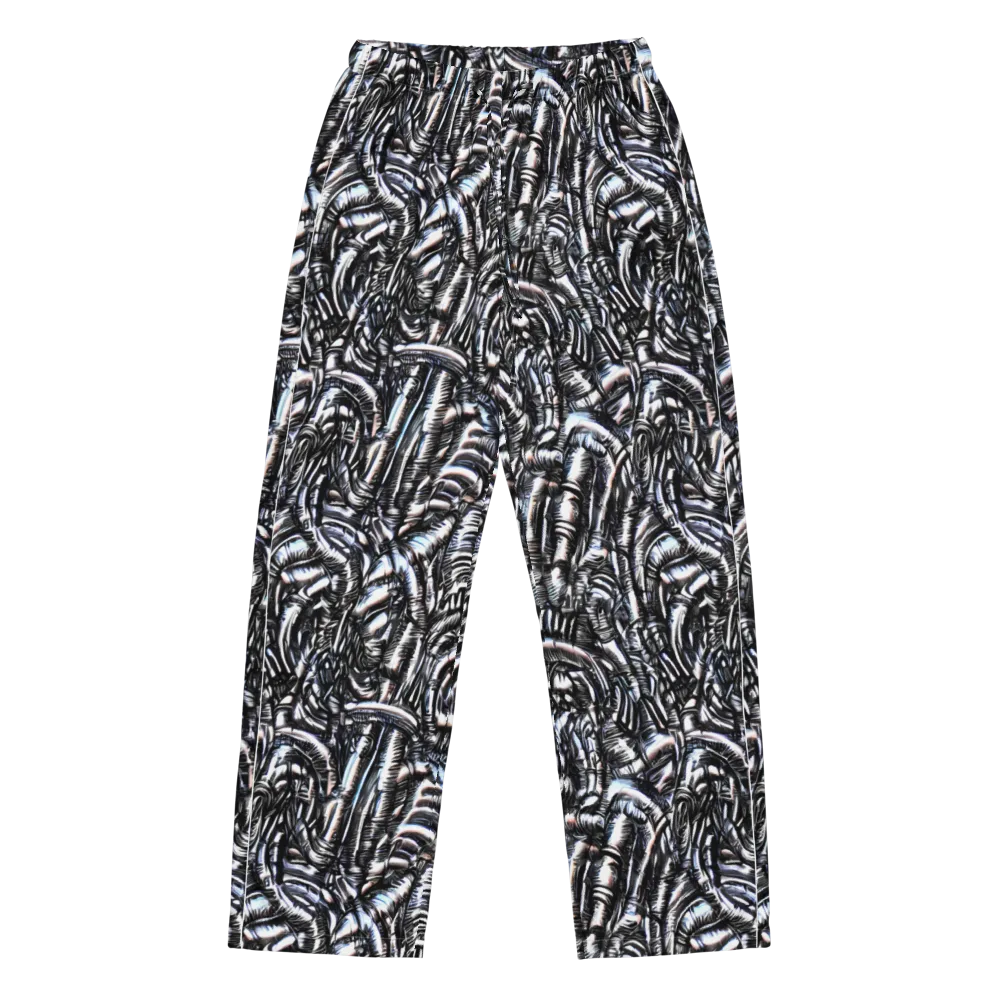 Black Ice Bloom on Women's Pajama Pants — Front