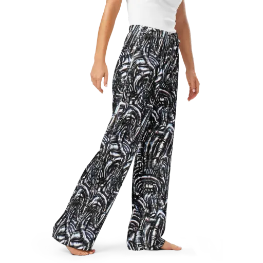 Black Ice Bloom on a Women's Pajama Pants