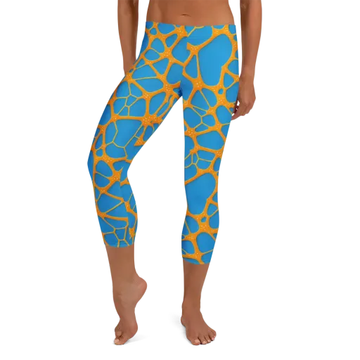 Citrus Cellscape on a Capri Leggings