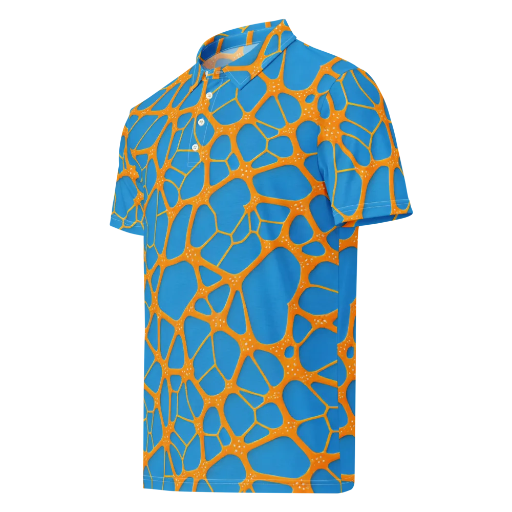 Citrus Cellscape on Men's Slim Fit Polo Shirt — Left Front