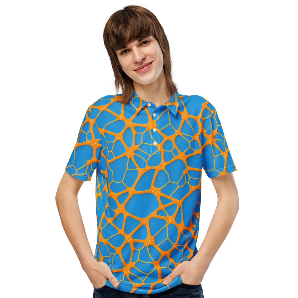 Citrus Cellscape on Men's Slim Fit Polo Shirt — Front