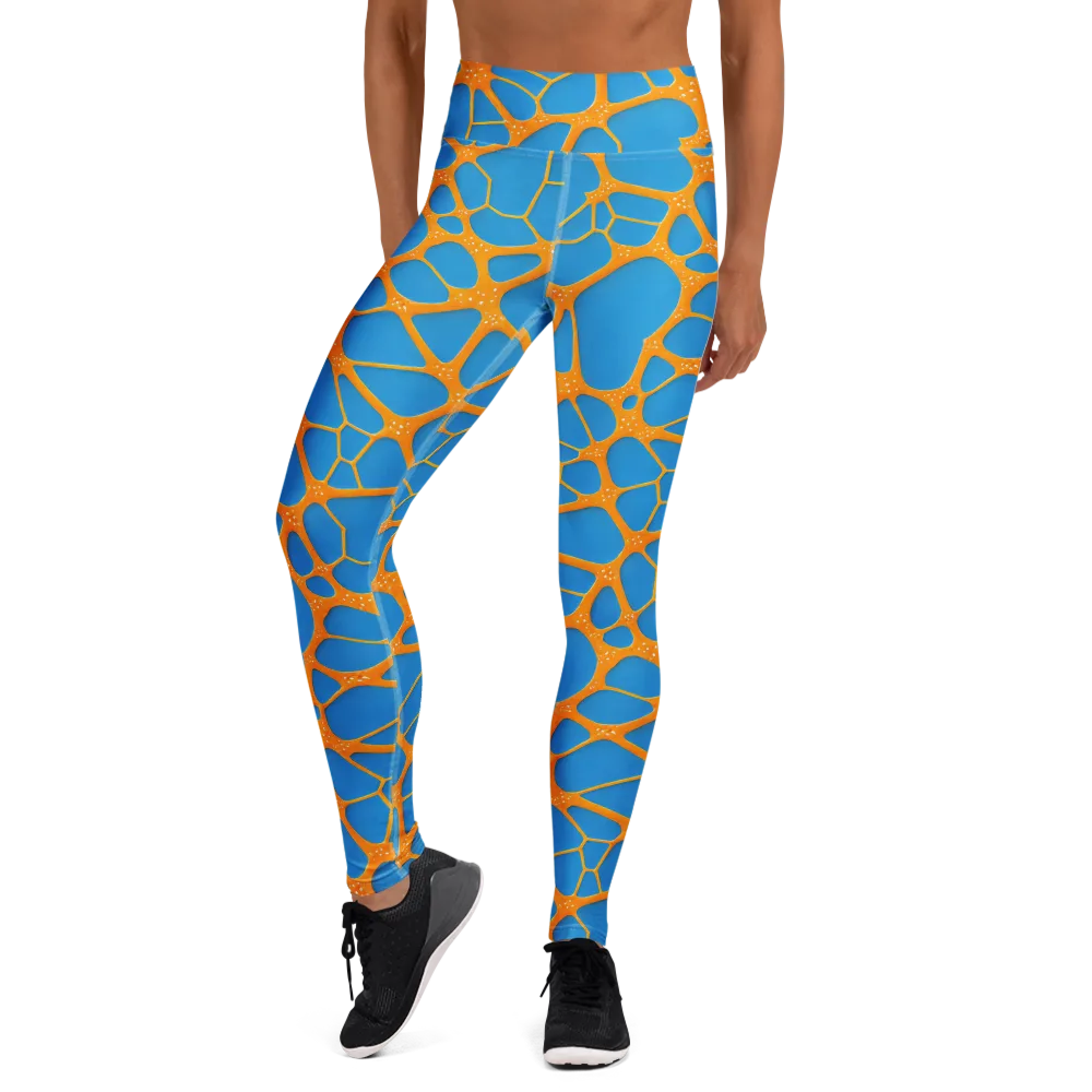 Citrus Cellscape on Yoga Leggings — Front