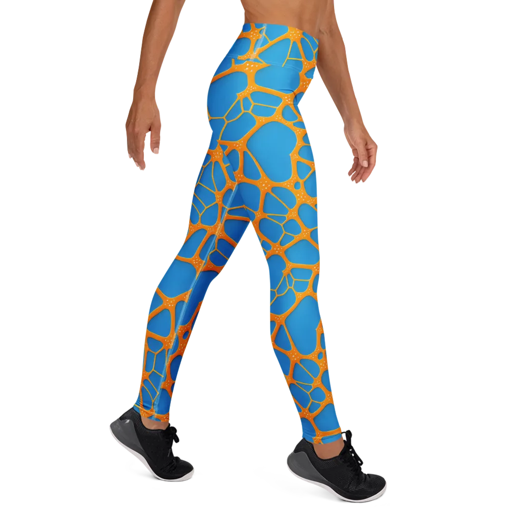 Citrus Cellscape on Yoga Leggings — Right