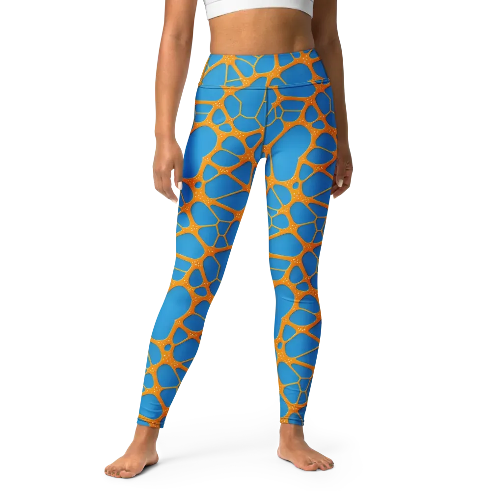 Citrus Cellscape on Yoga Leggings — Front