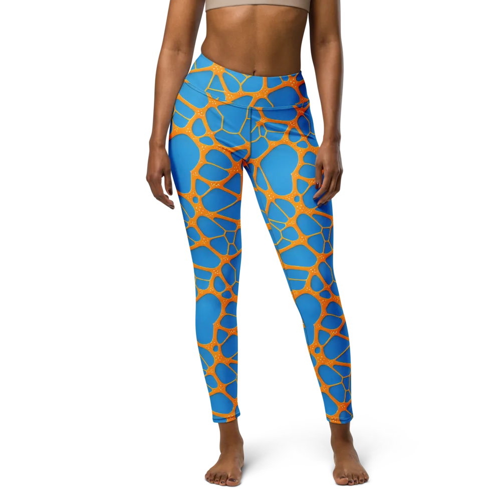 Citrus Cellscape on Yoga Leggings — Front
