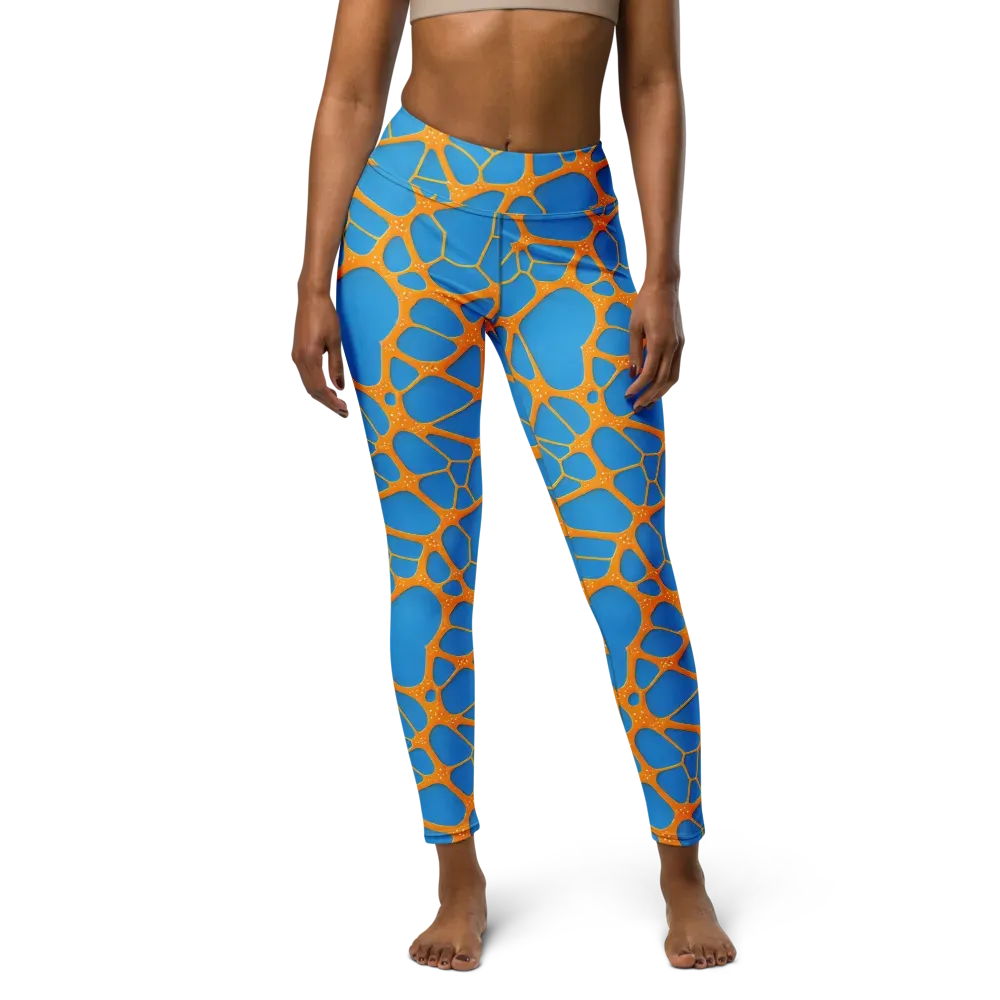 Citrus Cellscape on Yoga Leggings — Front