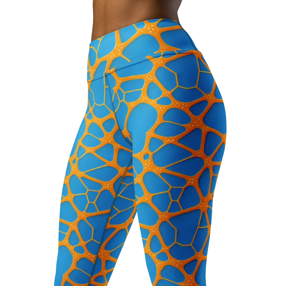 Citrus Cellscape on Yoga Leggings — Left Front