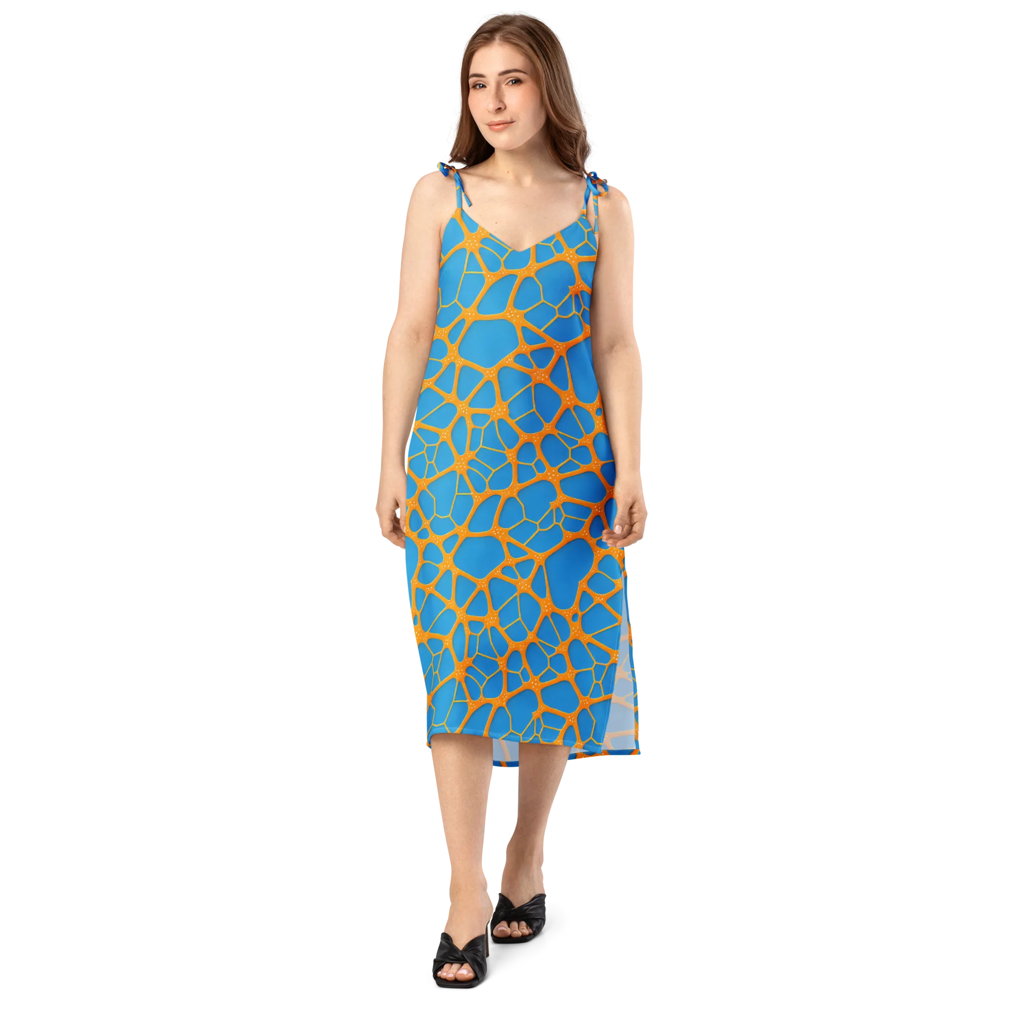 Citrus Cellscape on Slip Dress — Front