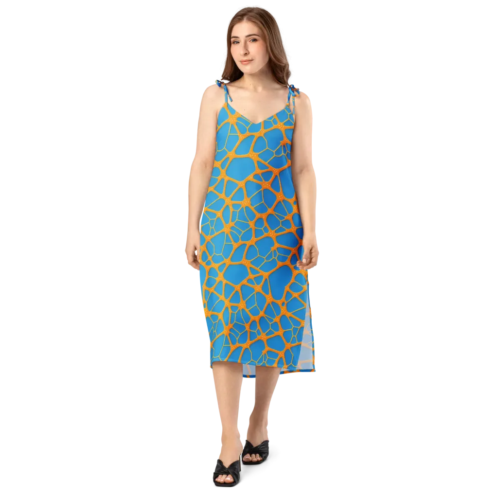 Citrus Cellscape on Slip Dress — Front