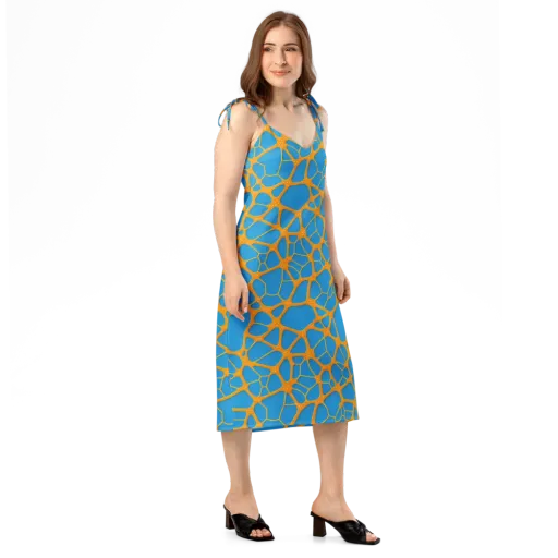 Citrus Cellscape on a Slip Dress