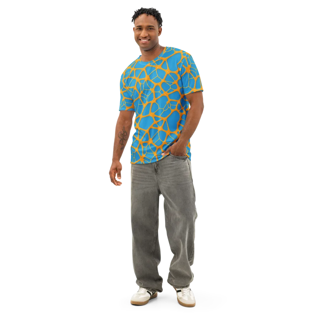 Citrus Cellscape on Men's Cotton Crew Neck T-Shirt — Front