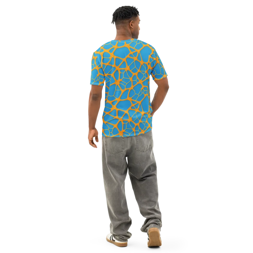Citrus Cellscape on Men's Cotton Crew Neck T-Shirt — Back
