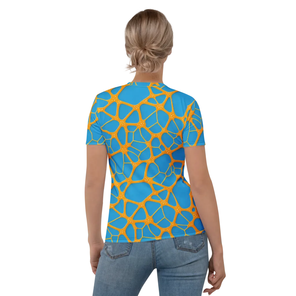 Citrus Cellscape on Women's Crew Neck T-Shirt — Back
