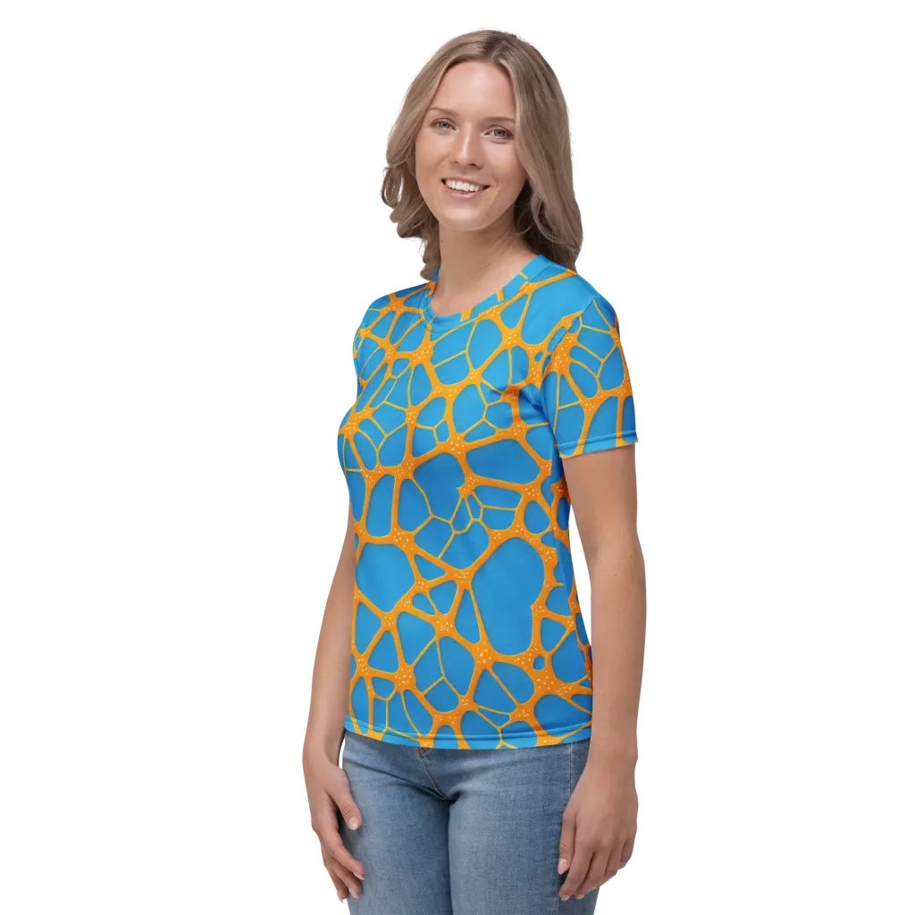 Citrus Cellscape on Women's Crew Neck T-Shirt — Left
