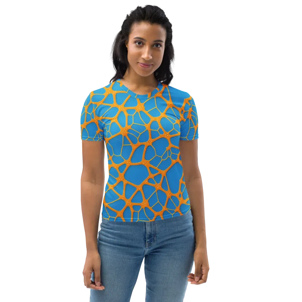 Citrus Cellscape on Women's Crew Neck T-Shirt — Front