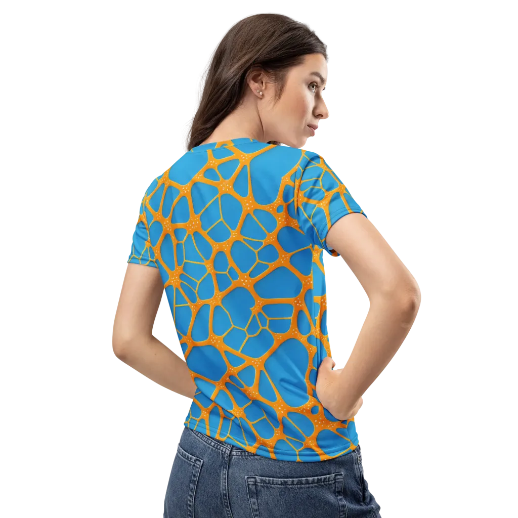 Citrus Cellscape on Women's Crew Neck T-Shirt — Back