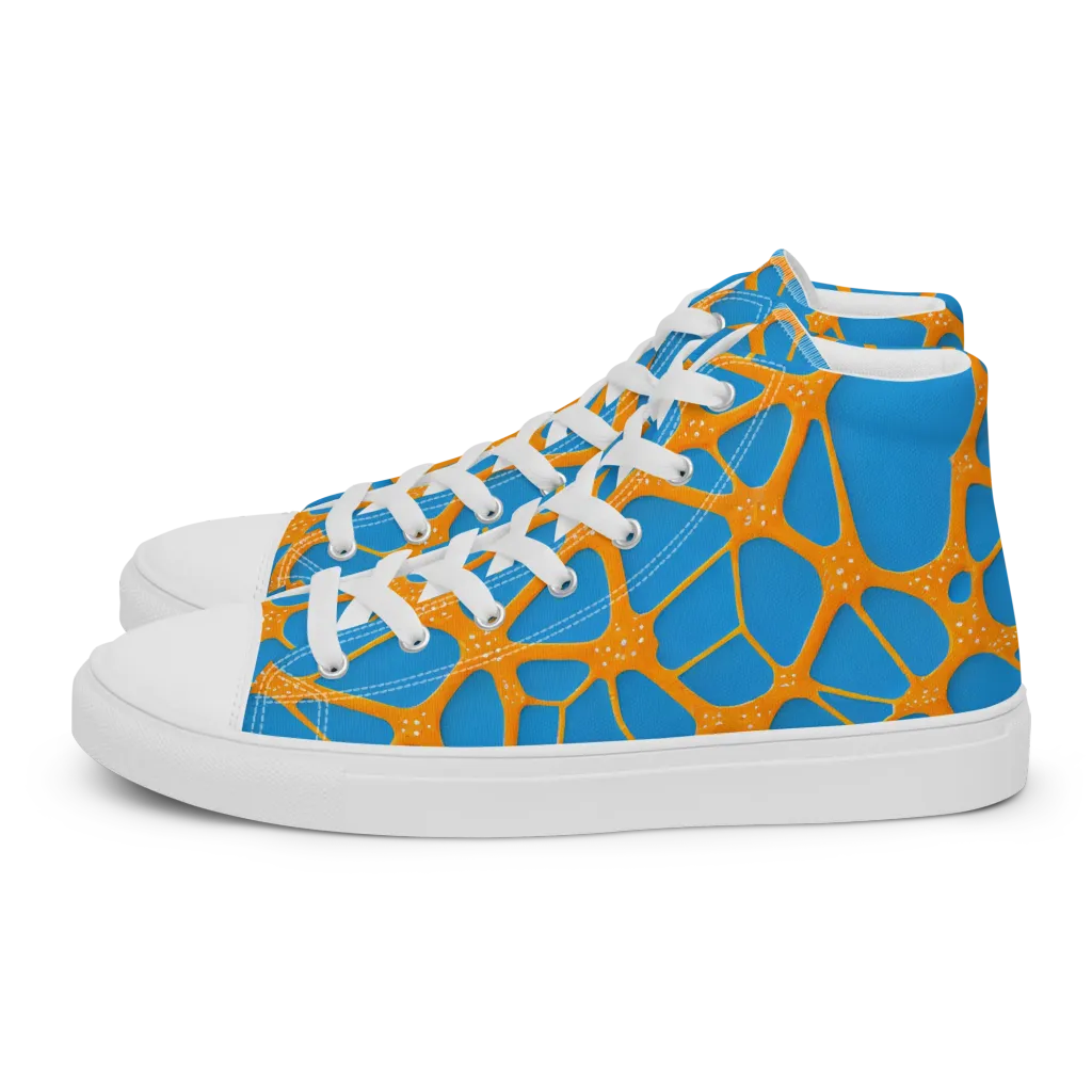 Citrus Cellscape on Women's High Top Canvas Shoes — Left