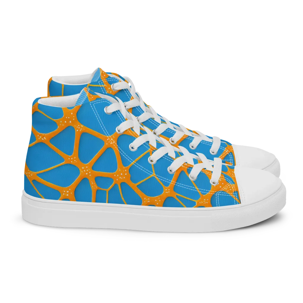 Citrus Cellscape on Women's High Top Canvas Shoes — Right