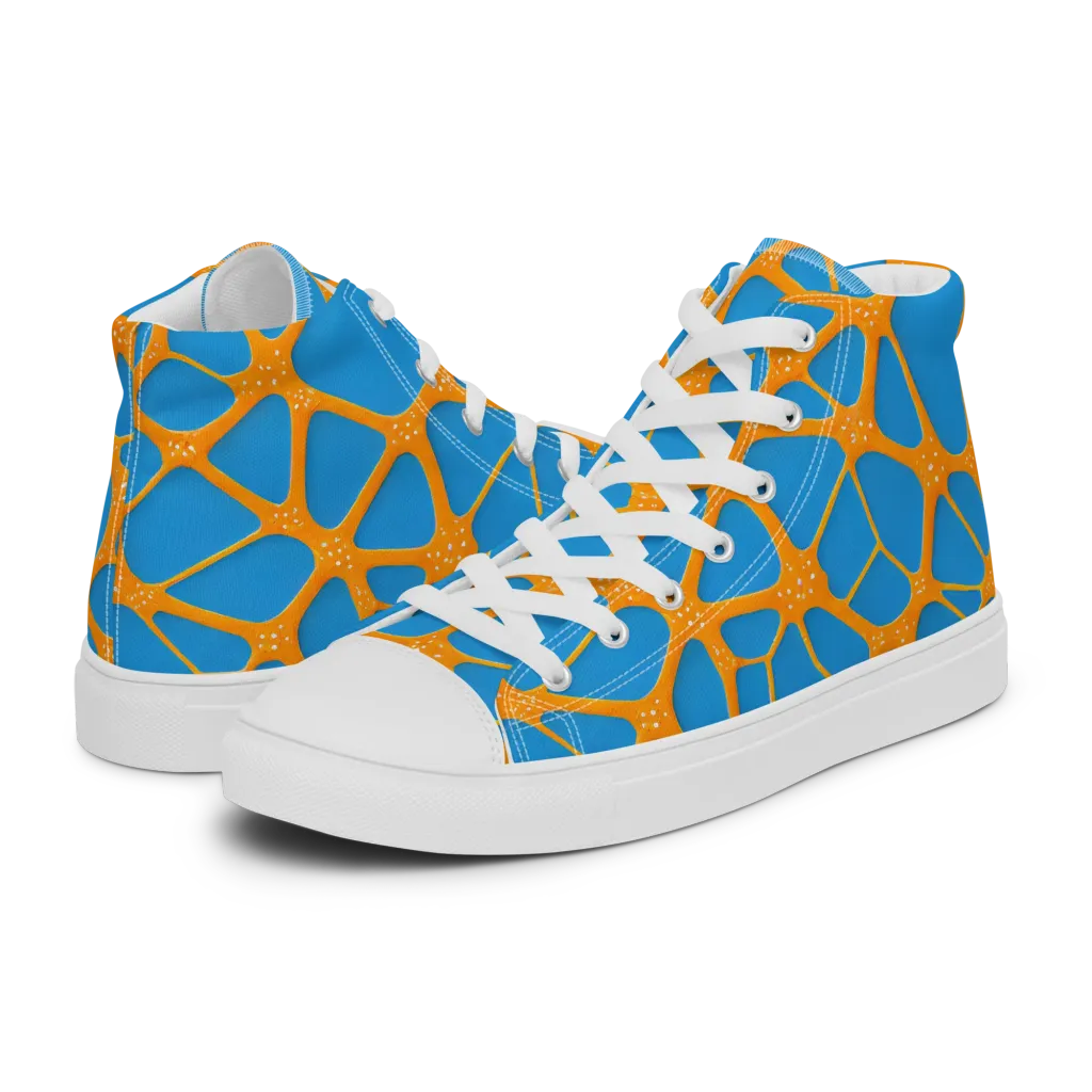 Citrus Cellscape on Women's High Top Canvas Shoes — Left