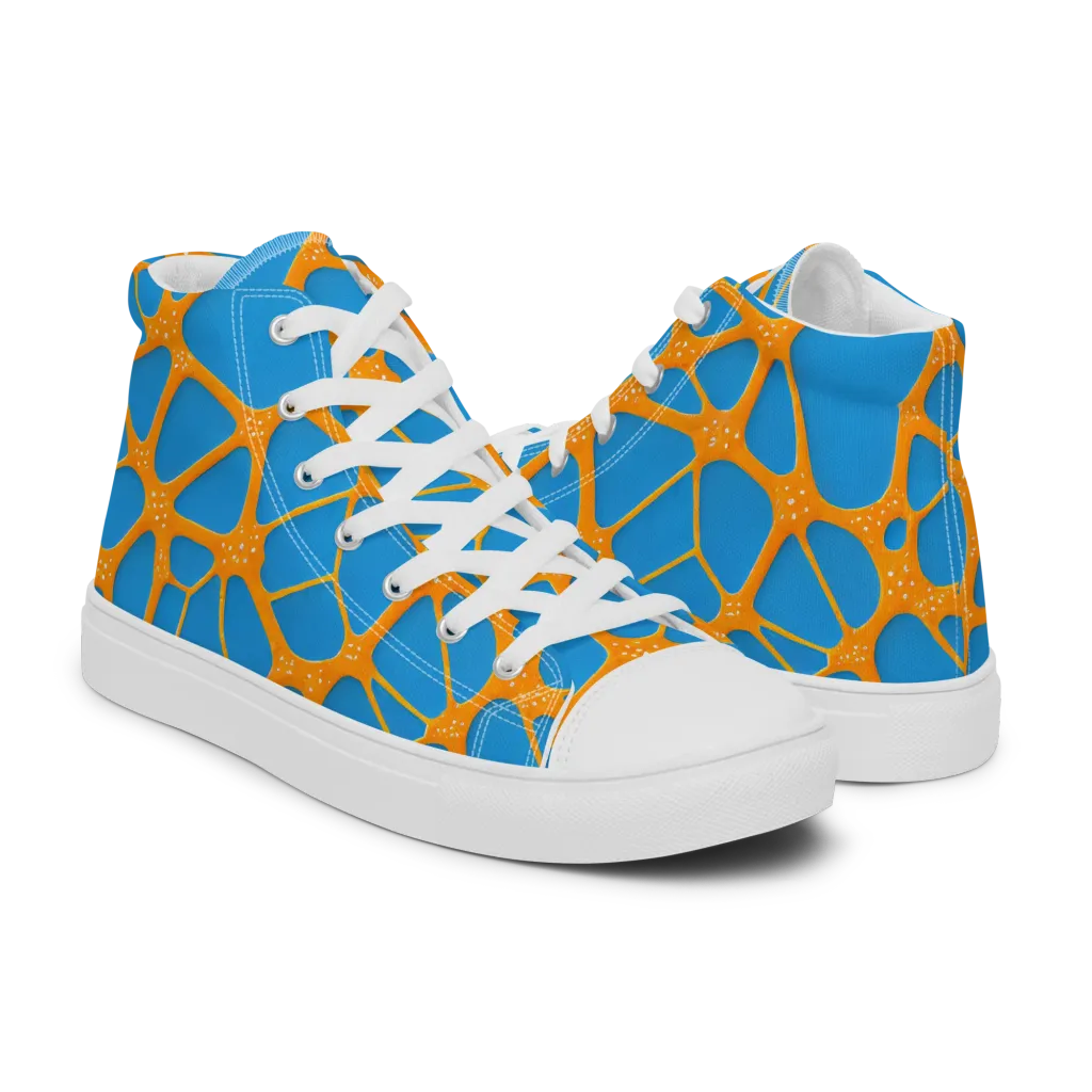 Citrus Cellscape on Women's High Top Canvas Shoes — Right