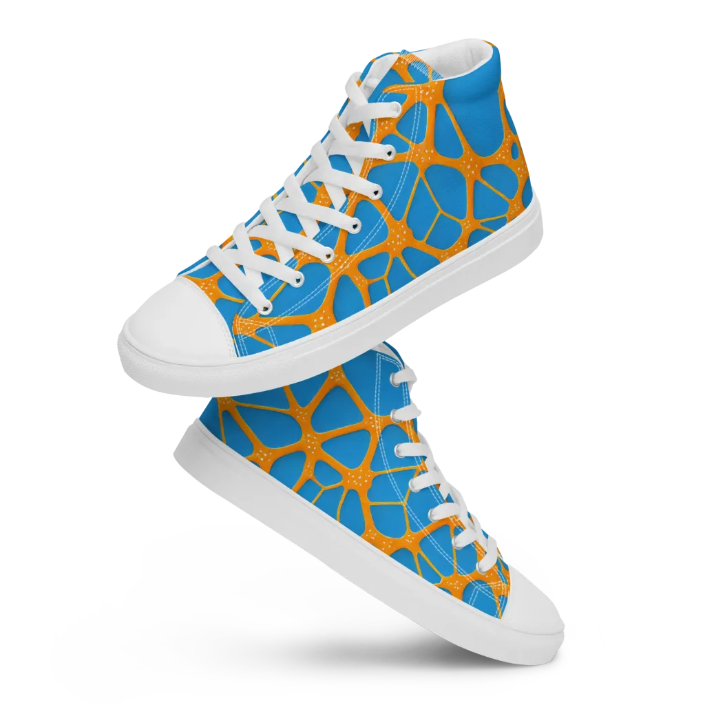 Citrus Cellscape on Women's High Top Canvas Shoes — Front