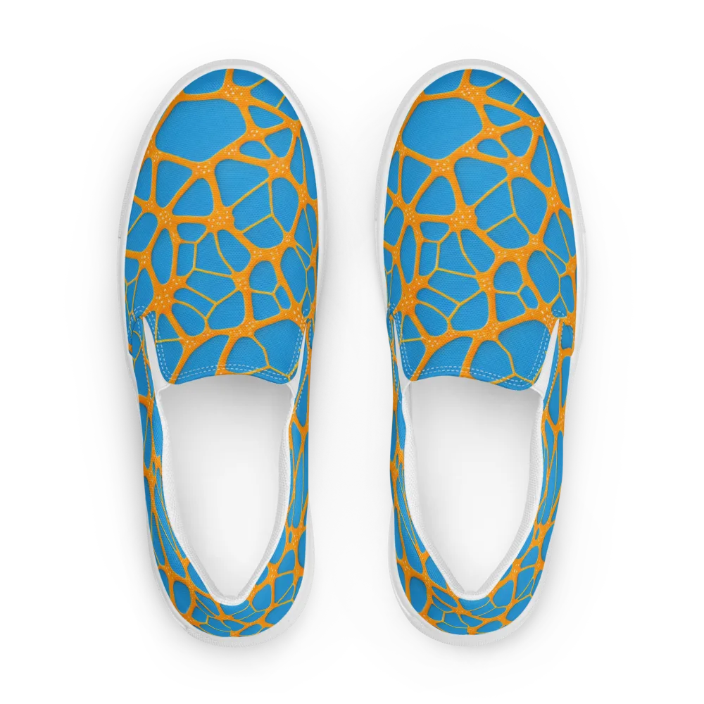 Citrus Cellscape on Men's Slip-On Canvas Shoes — Front