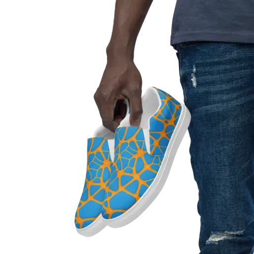Citrus Cellscape on a Men's Slip-On Canvas Shoes