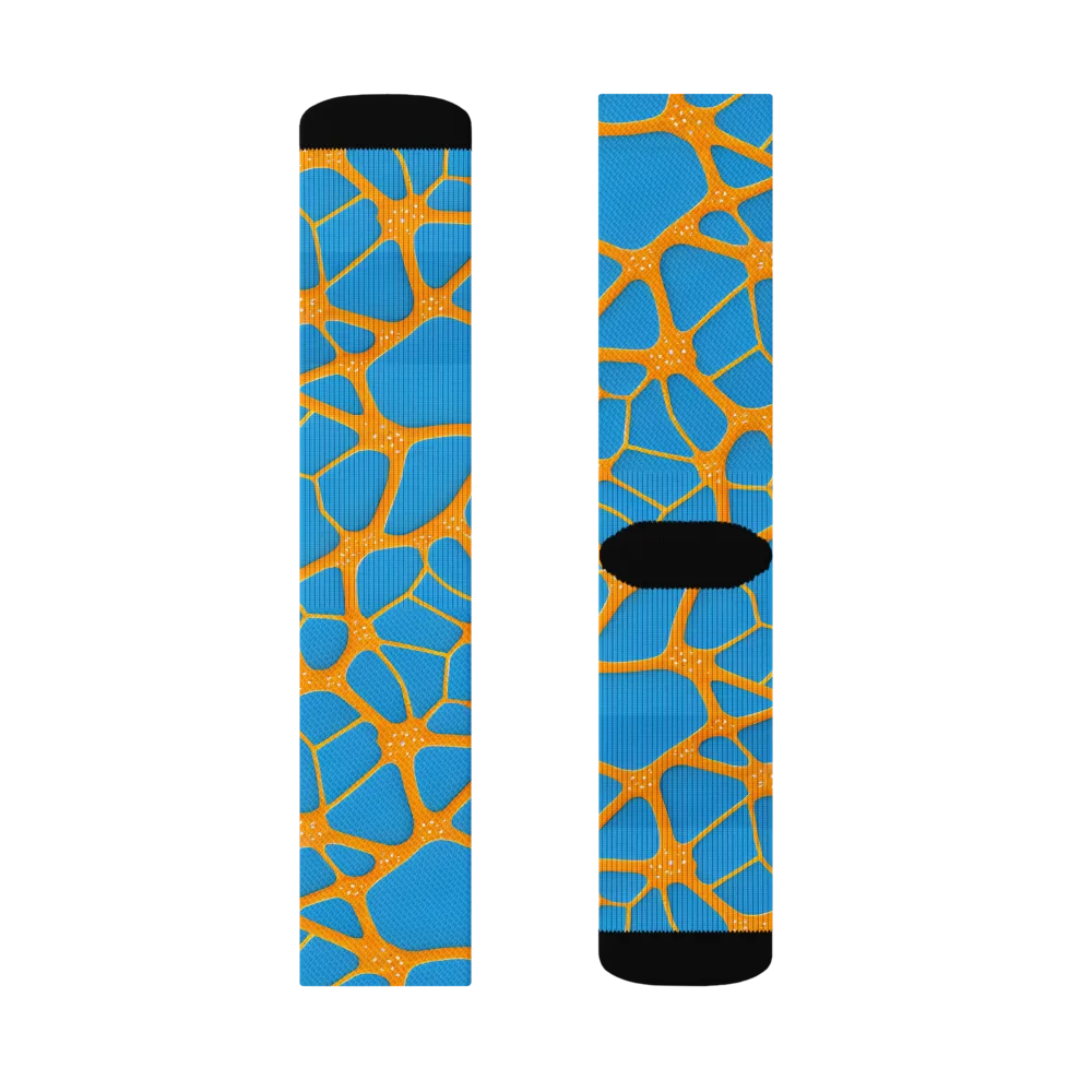 Citrus Cellscape on Socks — Right Sock