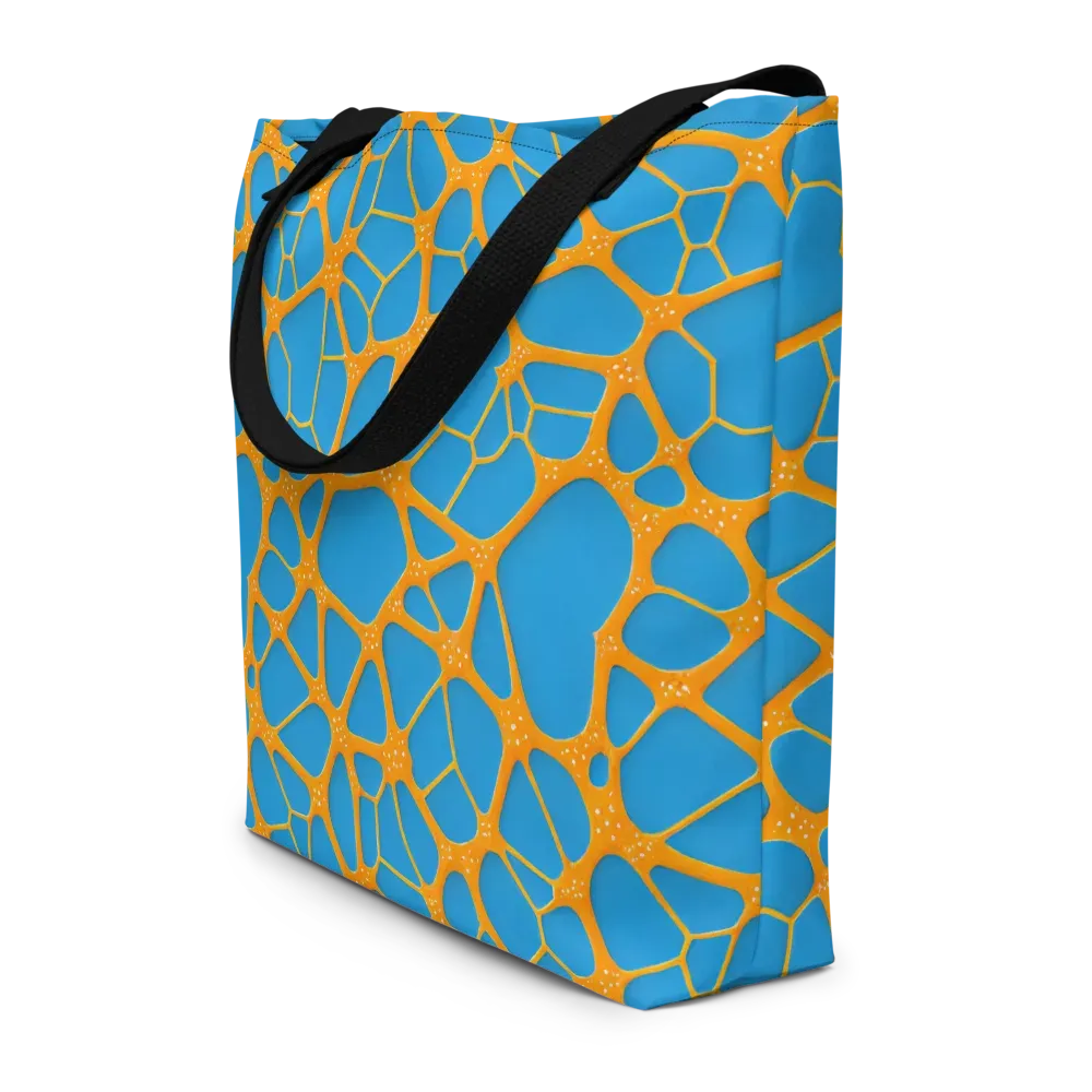 Citrus Cellscape on Large Tote Bag W/ Pocket — Front