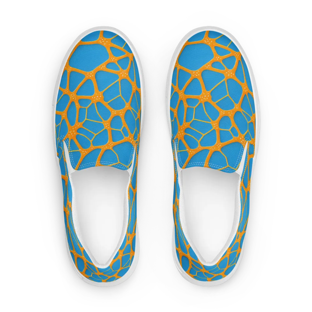 Citrus Cellscape on Women's Slip-On Canvas Shoes — Front