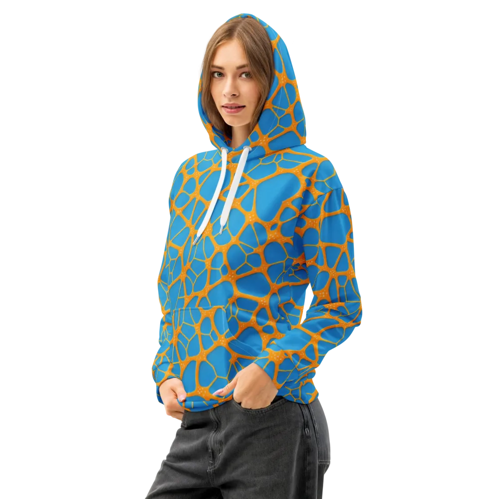 Citrus Cellscape on Cotton Hoodie — Left Front