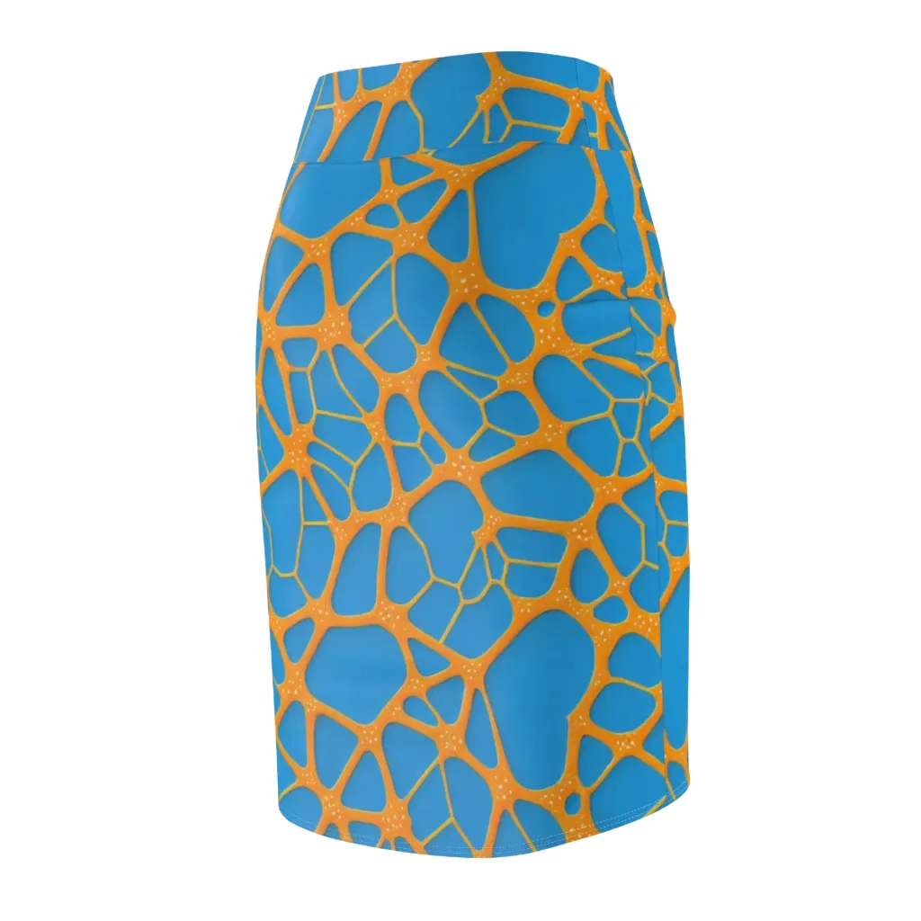 Citrus Cellscape on Pencil Skirt — Back Side