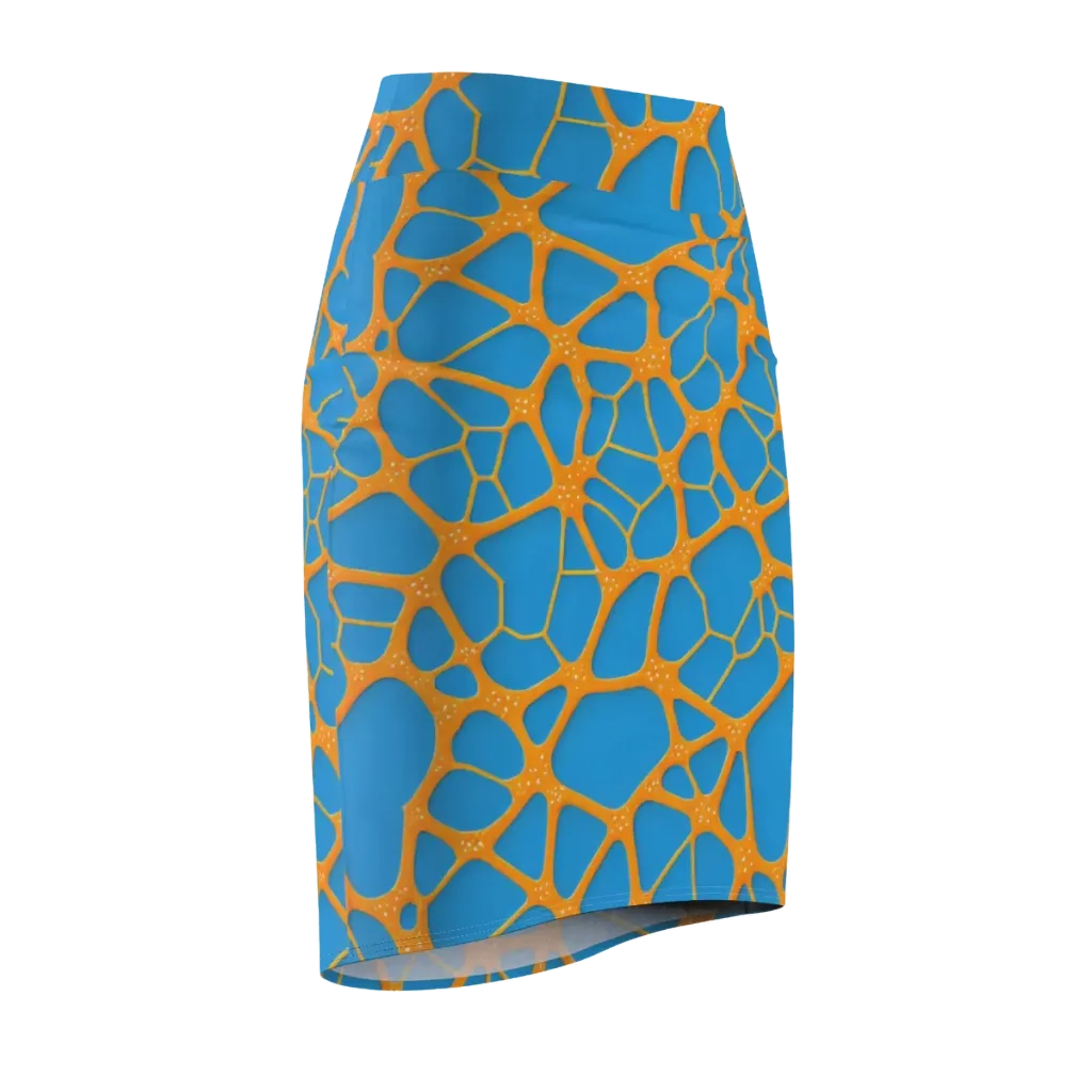 Citrus Cellscape on Pencil Skirt — Front Side