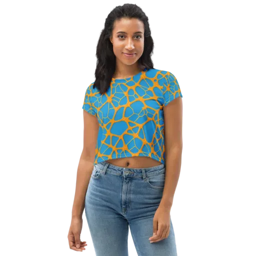 Citrus Cellscape on a Crop Tee