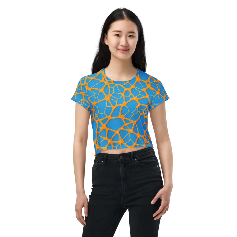 Citrus Cellscape on Crop Tee — Front