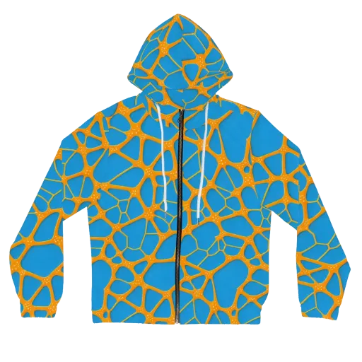 Citrus Cellscape on a Women's Full-Zip Hoodie