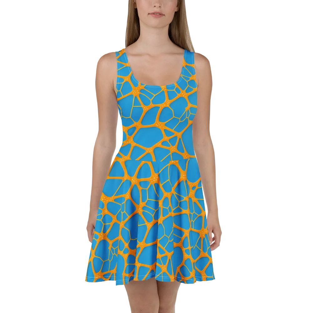 Citrus Cellscape on Skater Dress — Front