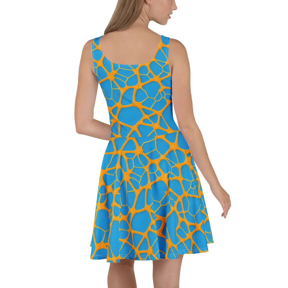 Citrus Cellscape on Skater Dress — Back