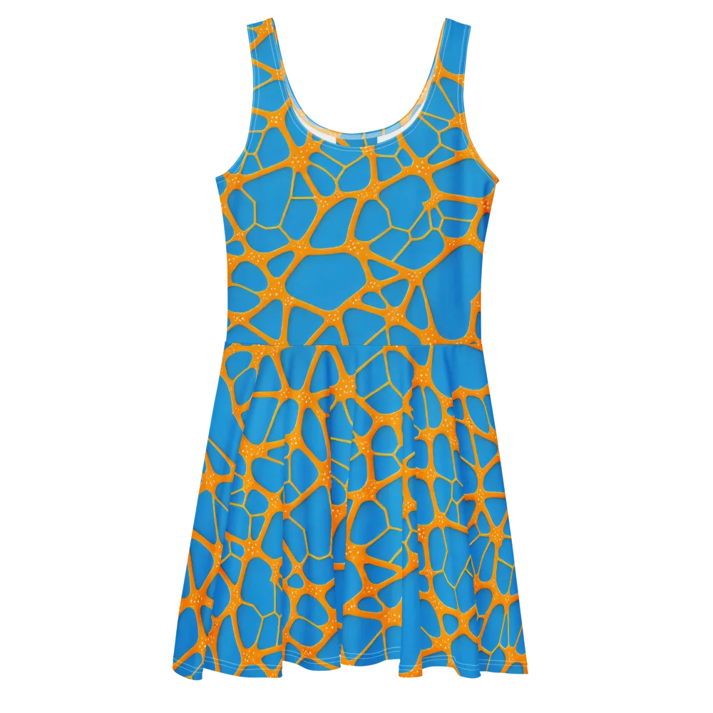 Citrus Cellscape on Skater Dress — Front