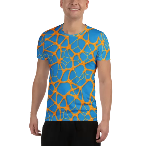 Citrus Cellscape on a Men's Athletic T-Shirt