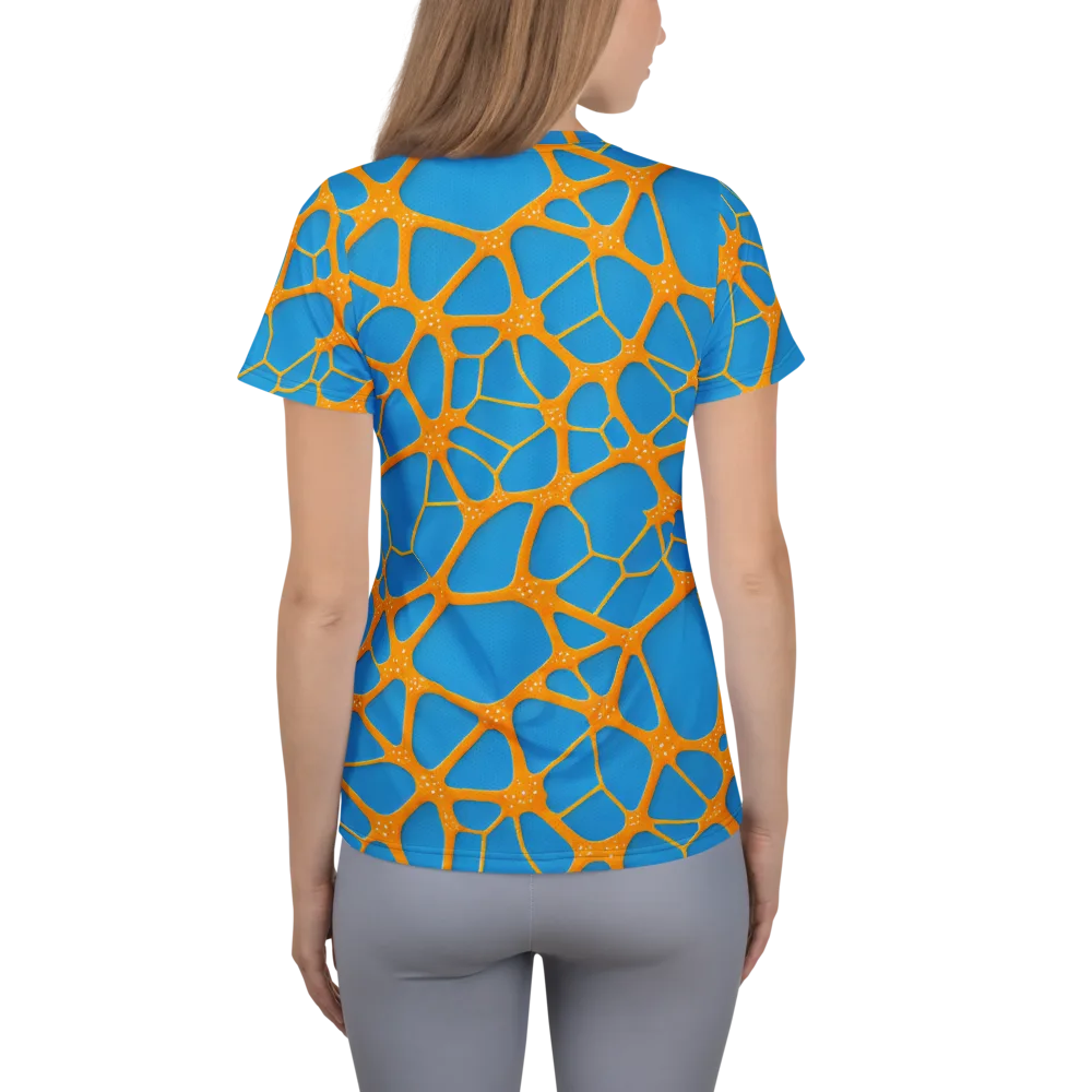 Citrus Cellscape on Women's Athletic T-Shirt — Back