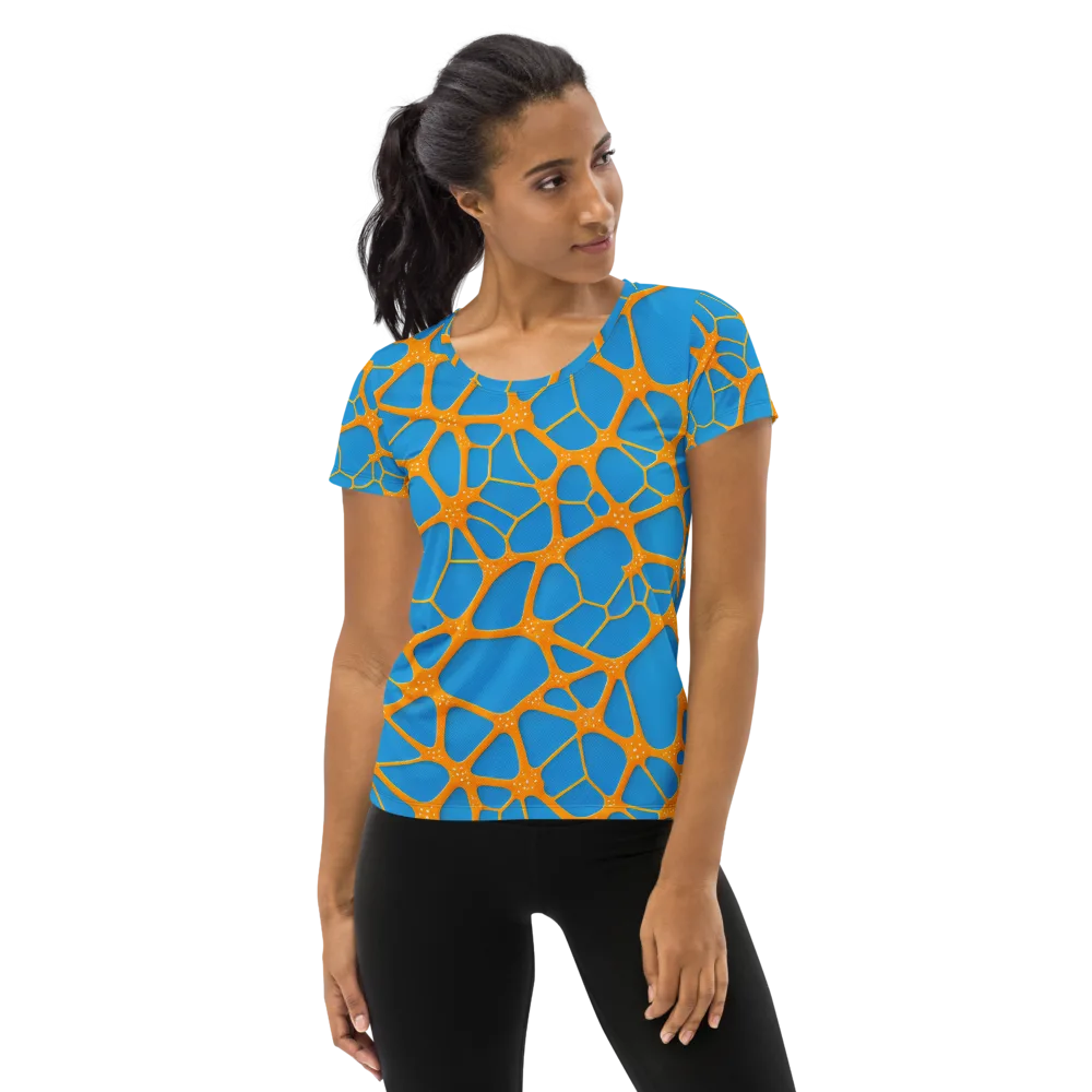 Citrus Cellscape on Women's Athletic T-Shirt — Front