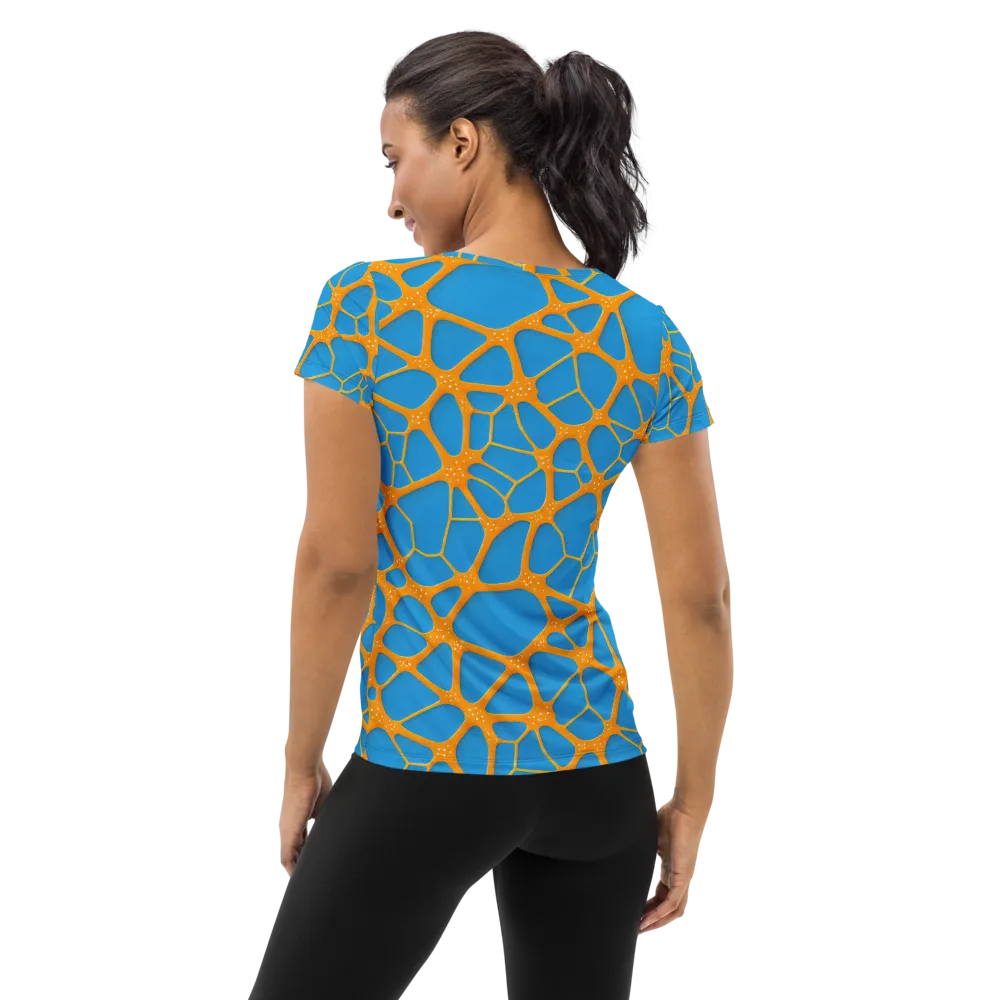 Citrus Cellscape on Women's Athletic T-Shirt — Back