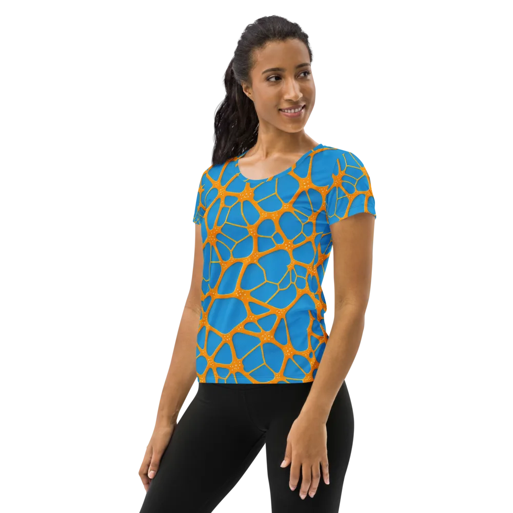 Citrus Cellscape on Women's Athletic T-Shirt — Left