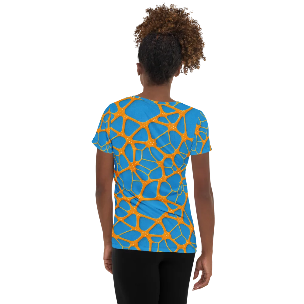 Citrus Cellscape on Women's Athletic T-Shirt — Back