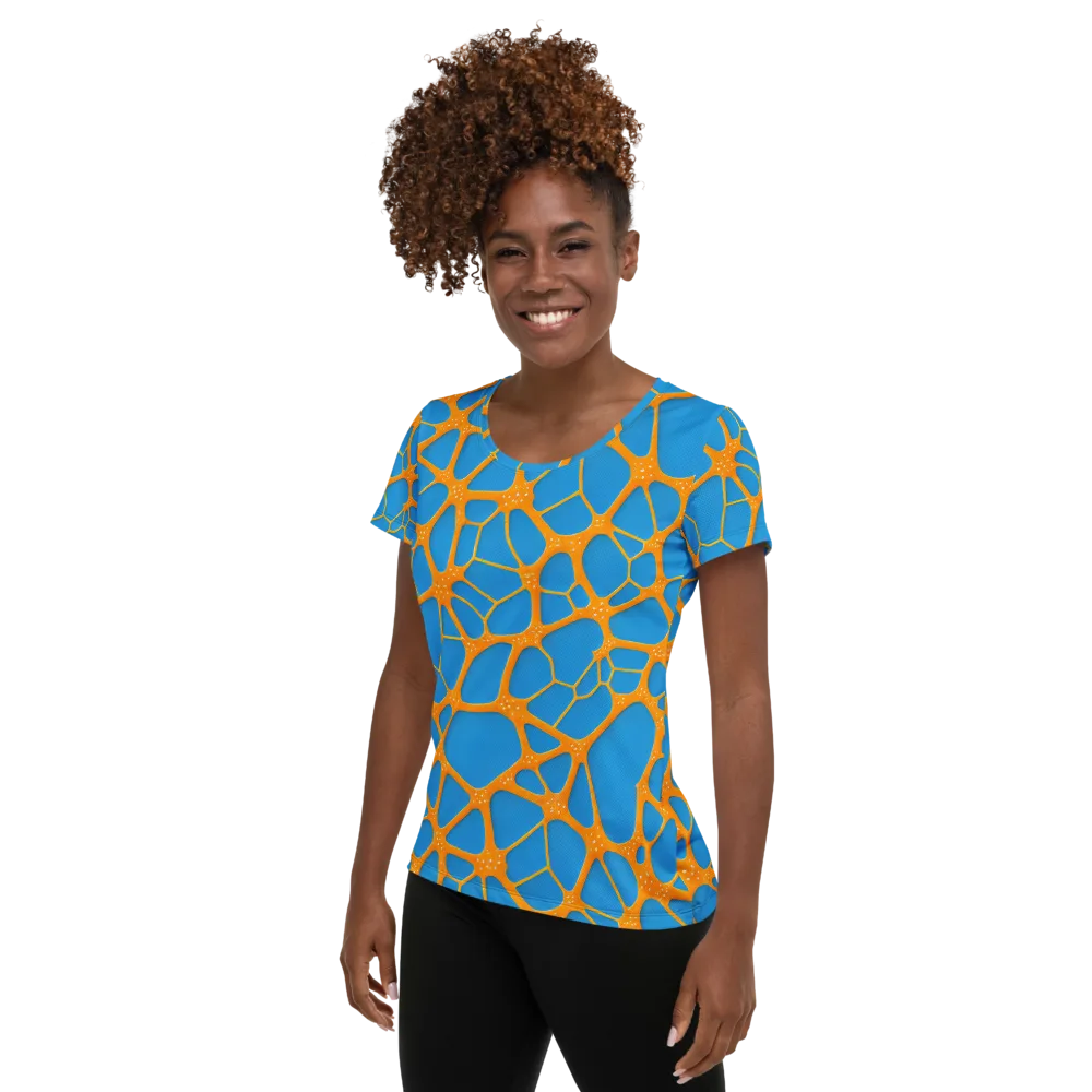 Citrus Cellscape on Women's Athletic T-Shirt — Left