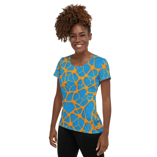 Citrus Cellscape on a Women's Athletic T-Shirt