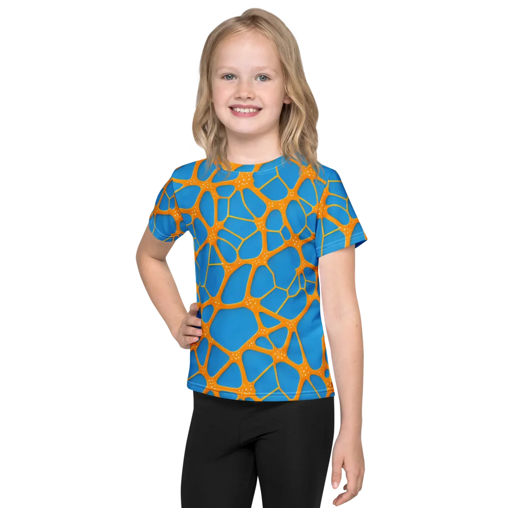 Citrus Cellscape on Kids Crew Neck T-Shirt — Front