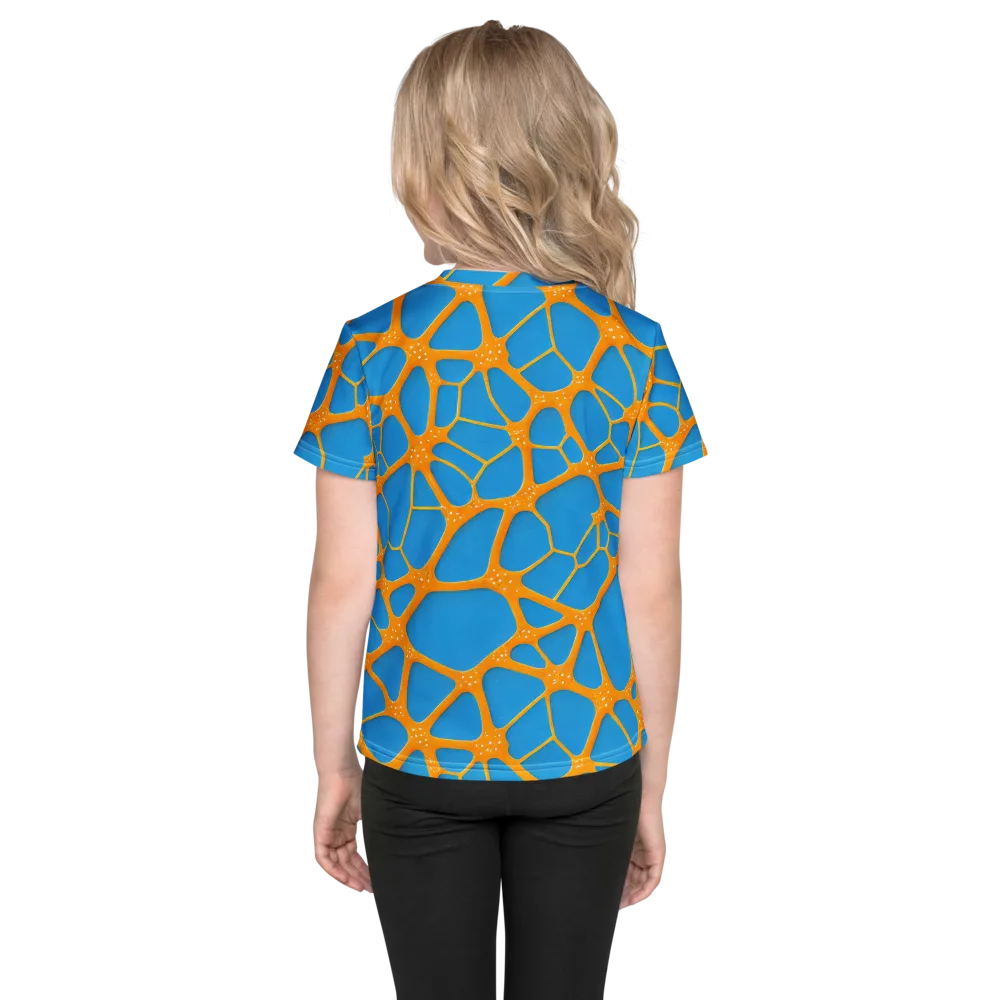 Citrus Cellscape on Kids Crew Neck T-Shirt — Back