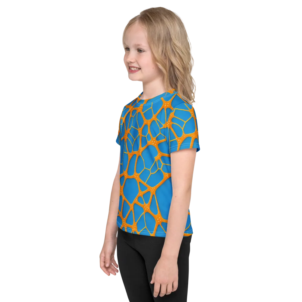 Citrus Cellscape on Kids Crew Neck T-Shirt — Left